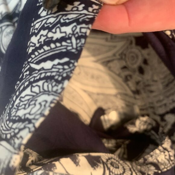 Vintage Diane Freis cotton skirt and top set navy white one size almost new cond - Picture 11 of 13